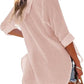 ⏰Tijdelijke korting - 50% Korting🏖️Vrouwen Oversized Kapuzen Beach Cover Up - Langermelige V-hals T-shirt met zakken