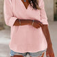 ⏰Tijdelijke korting - 50% Korting🏖️Vrouwen Oversized Kapuzen Beach Cover Up - Langermelige V-hals T-shirt met zakken