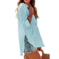 ⏰Tijdelijke korting - 50% Korting🏖️Vrouwen Oversized Kapuzen Beach Cover Up - Langermelige V-hals T-shirt met zakken