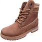 Ideal Gift - Women's Work Waterproof Hiking Combat Lace up Low Heel Ankle Boots