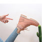 Ideal Gift - Women's Work Waterproof Hiking Combat Lace up Low Heel Ankle Boots