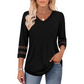 🌞Zomeruitverkoop 50% KORTING🔥Dames casual top met V-hals en 3/4 mouwen