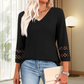 🌞Zomeruitverkoop 50% KORTING🔥Dames casual top met V-hals en 3/4 mouwen