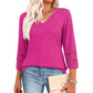 🌞Zomeruitverkoop 50% KORTING🔥Dames casual top met V-hals en 3/4 mouwen